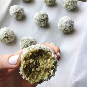 coconut matcha balls