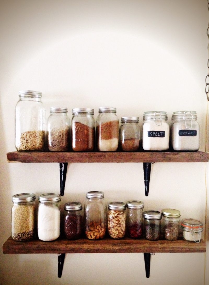 jars of spices and flours