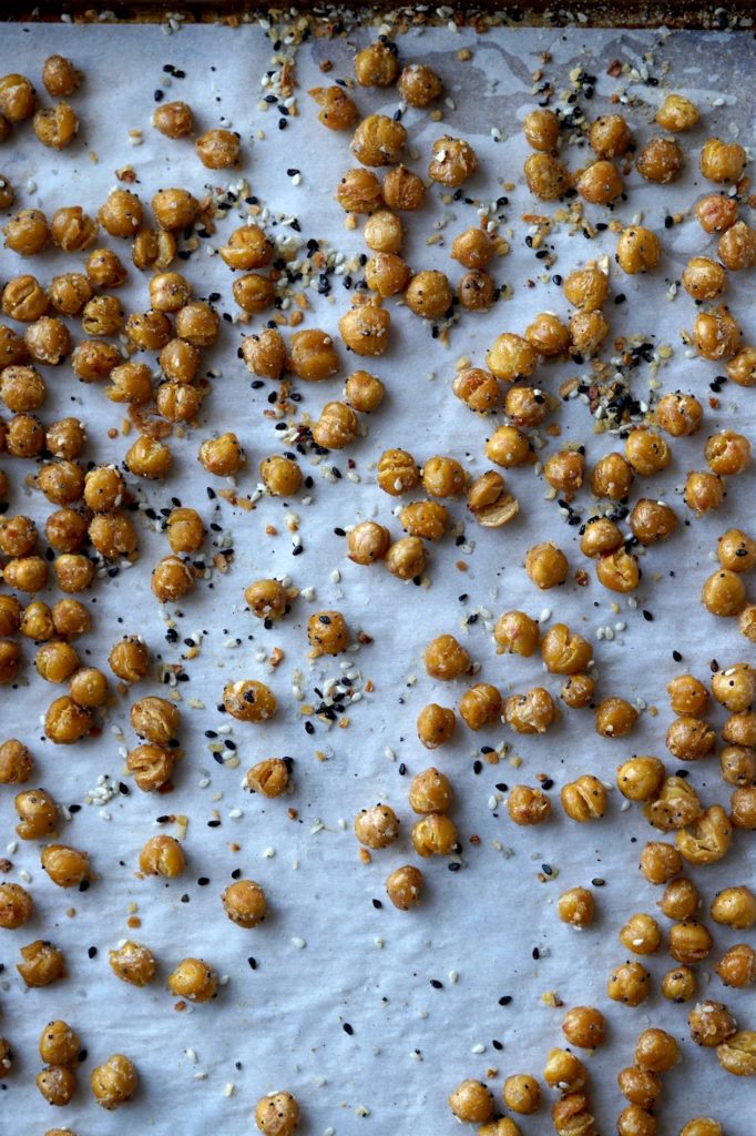 Kale Caesar Salad with Crispy Chickpeas