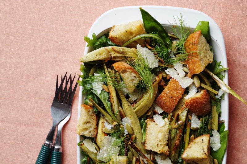 roasted fennel salad with rosemary croutons