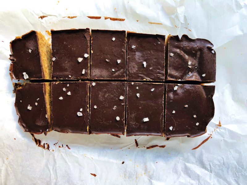 chocolate covered pumpkin cookie dough bars