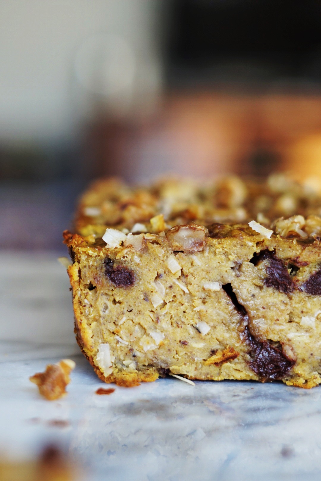 Pumpkin Banana Chocolate Chip Bread