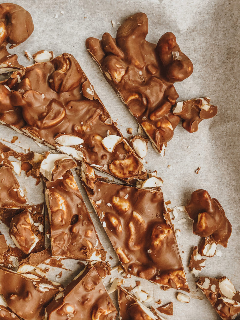 chocolate covered cashew bark