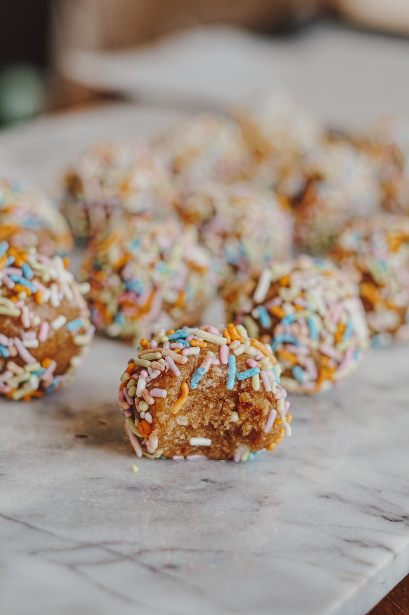 almond cookie batter donut holes
