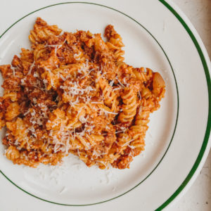 roasted red pepper romesco pasta