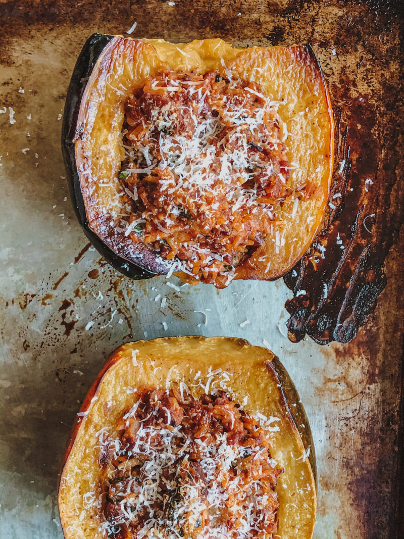 sausage stuffed acorn squash