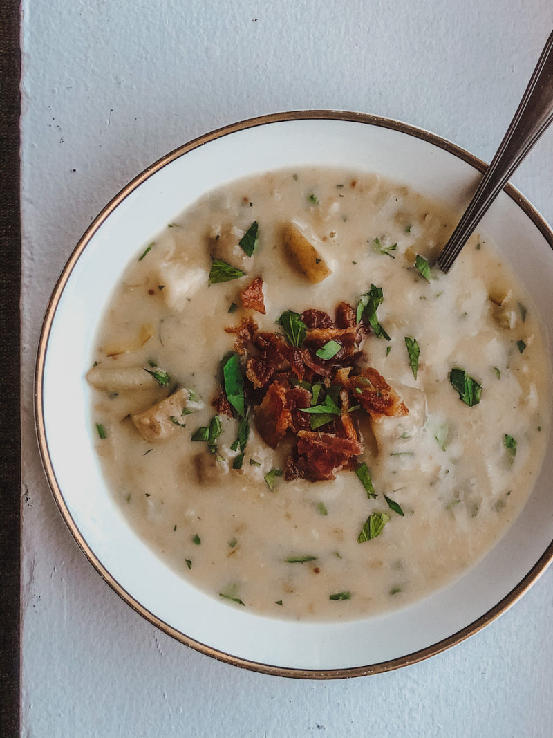 potato leek and bacon soup