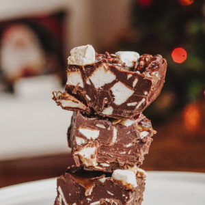 rocky road vegan caramel fudge