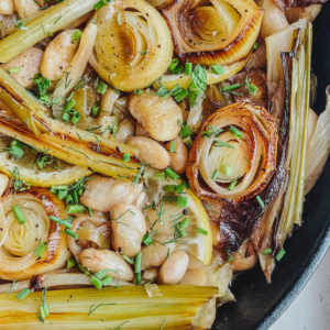 vegan white bean confit with lemon and fennel