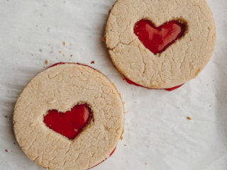 gluten free grain free vegan strawberry linzer cookie